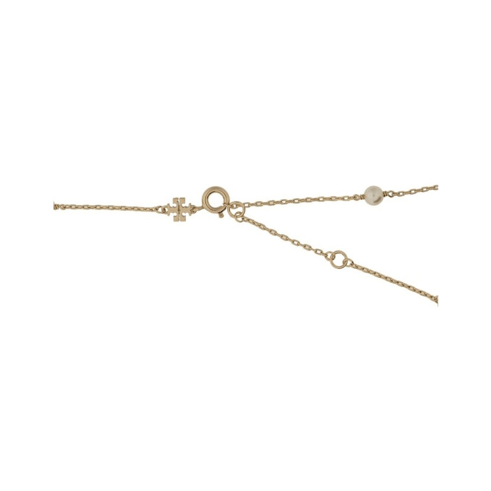New Tory Burch Elegant Gold double t and star with pearl gold plated necklace - Picture 4 of 5